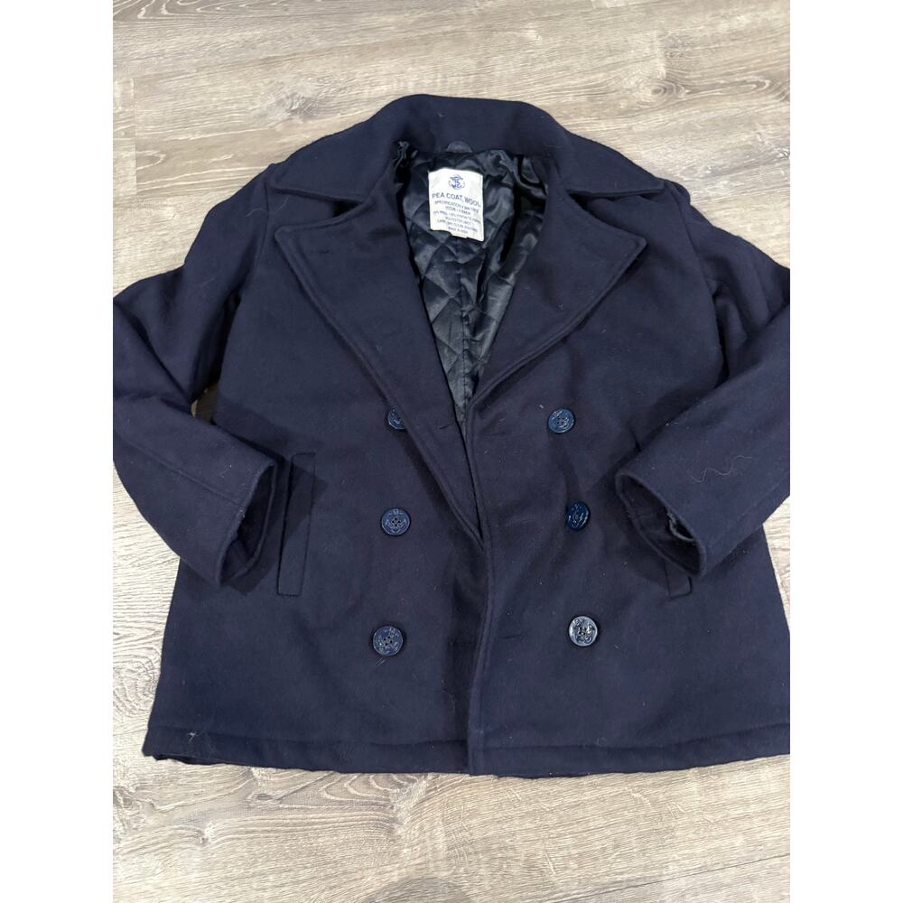 Authentic US Navy Peacoat Double Breasted Wool Blend Jacket Coat